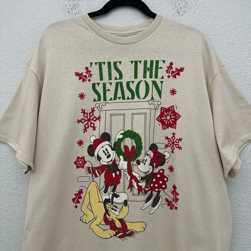 Disney Mickey Mouse & Friends Tis The Season Holiday T-Shirt Size XL NWT